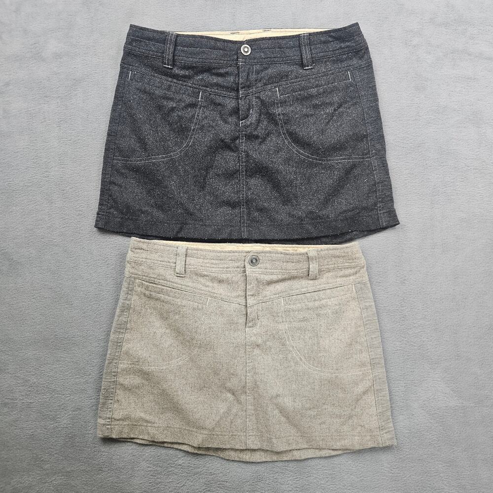 LOT OF 2 Kuhl Wool Blend Mini Skirt‎ Size 6 Outdoor Gorpcore Hiking Gray
